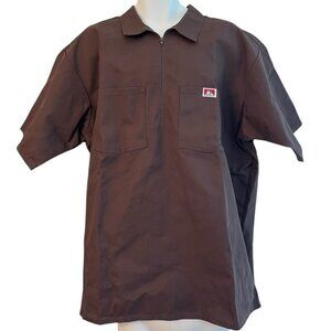 Ben Davis Men’s 3XL Brown Short Sleeve 1/2 Zip Shirt Pullover Chest Pockets New